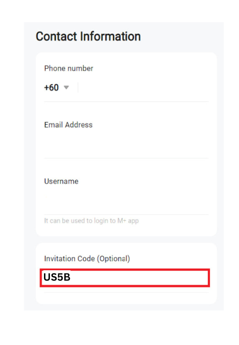 Contact Information - Wajib isi US5B