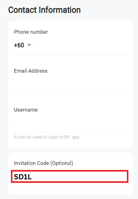 Contact Information - Wajib isi SD1L